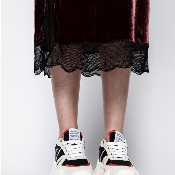 ❌SOLD❌NWT ZADIG & VOLTAIRE Silk Velvet Jillian Skirt - Picture 8 of 15